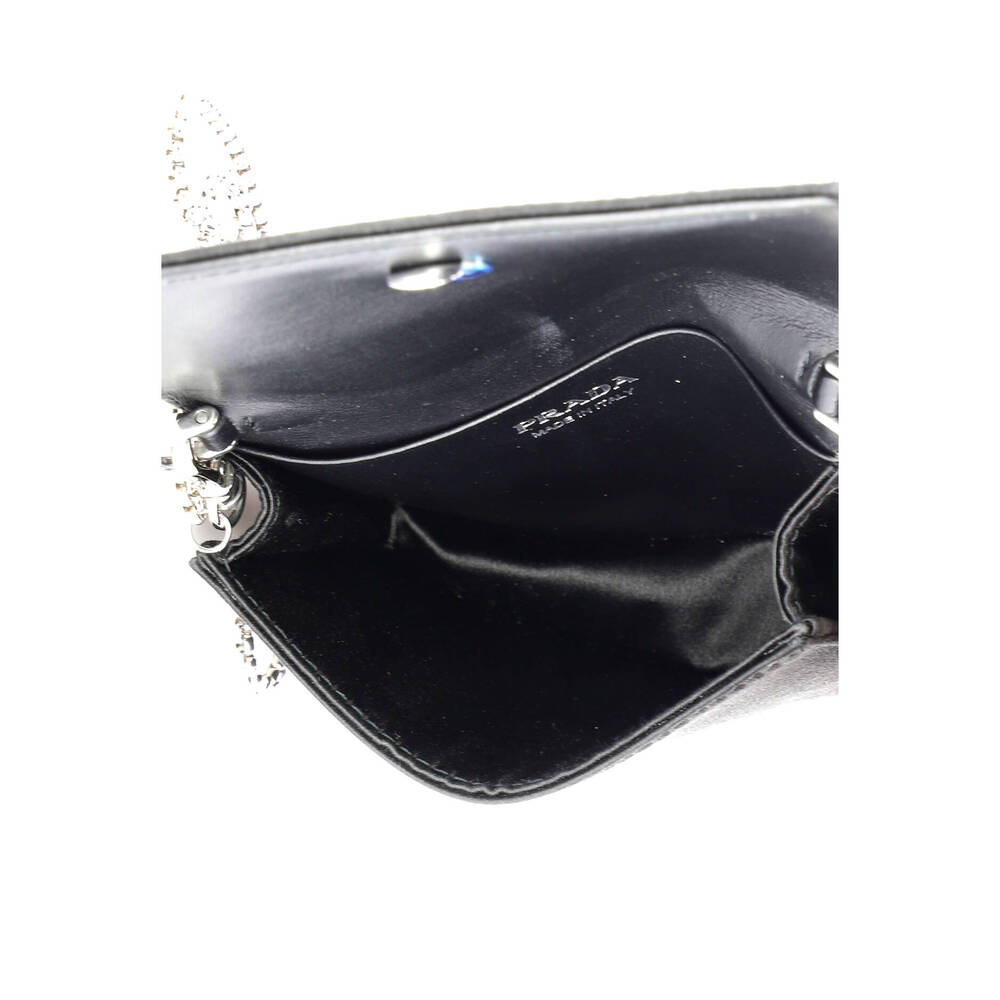 Prada Flap Card Holder With Chain Satin #220538P15B - Picture 5 of 6